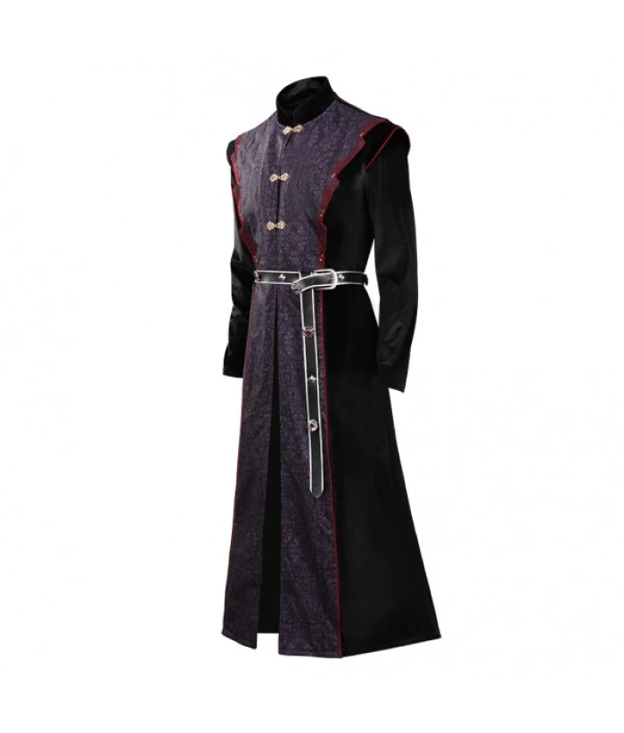 Men Medieval Fantasy Red Line Outfit Dark Suit Prince Halloween Costume 4 Men Medieval Fantasy Red Line Outfit Dark Suit Prince Halloween Costume - Image 2