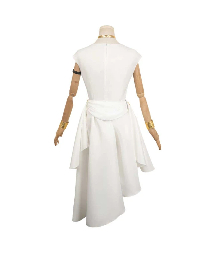 Women White Sleeveless Dress Elf Fantasy Halloween Costume 4 Women White Sleeveless Dress Elf Fantasy Halloween Costume - Image 2