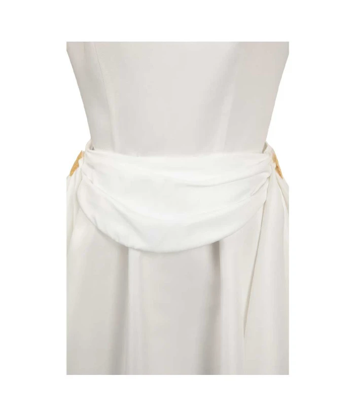 Women White Sleeveless Dress Elf Fantasy Halloween Costume 7 Women White Sleeveless Dress Elf Fantasy Halloween Costume - Image 5