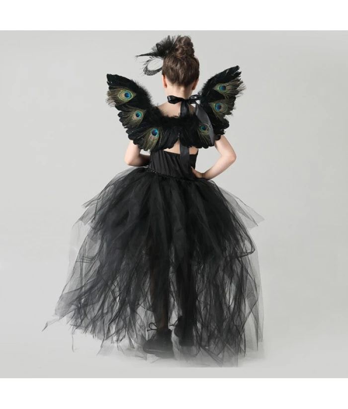 Girl Puffy Dress Peacock Halloween Cosplay Costume 8 Girl Puffy Dress Peacock Halloween Cosplay Costume - Image 6
