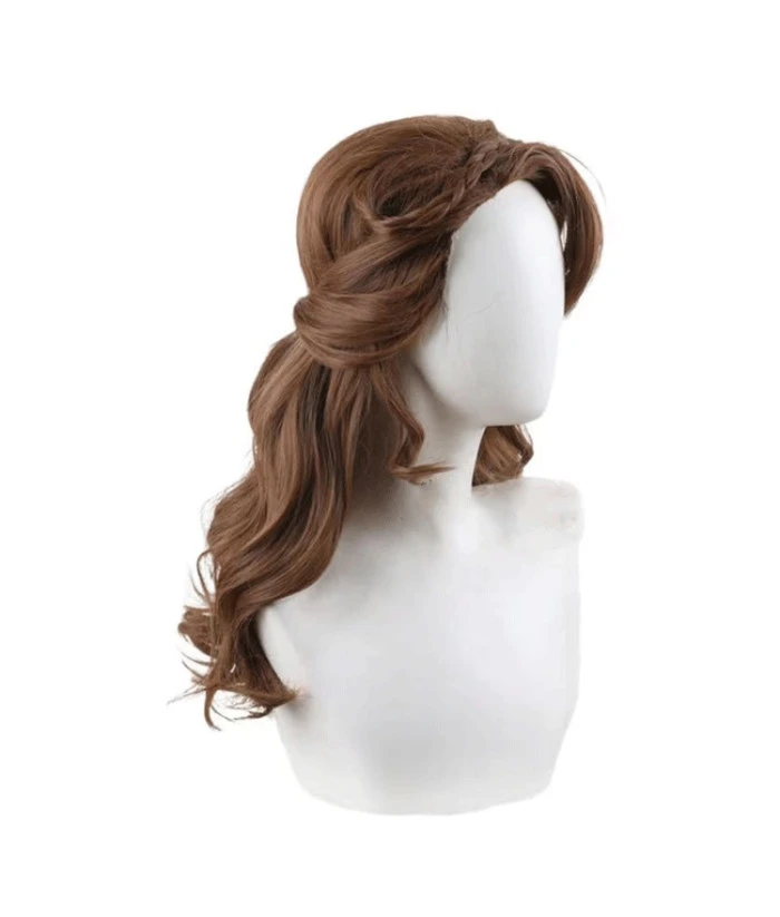 Women Brown Long Curly Hair Wig Halloween Costume Accessories 4 Women Brown Long Curly Hair Wig Halloween Costume Accessories - Image 2