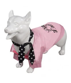 1980s Pink Jacket Black Silk Pet Halloween Costume