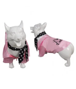 1980s Pink Jacket Black Silk Pet Halloween Costume 16 1980s Pink Jacket Black Silk Pet Halloween Costume -Accessories Shop grease rydell high cheerleader pet clothing halloween cosplay costume 9 700x823 1