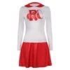 Women Red Slim Fit High School Cheerleader Sportswear Halloween Costume
