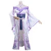 Women Purple Shoulder Kimono Design Fullset Outfit Halloween Costume
