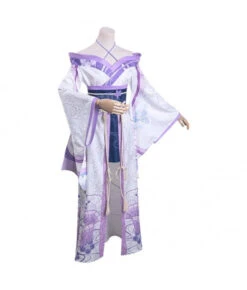 Women Purple Shoulder Kimono Design Fullset Outfit Halloween Costume -Accessories Shop himeno hyakkiyakou outfit halloween cosplay costume 4 700x823 1