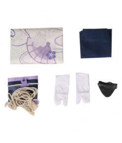 Women Purple Shoulder Kimono Design Fullset Outfit Halloween Costume -Accessories Shop himeno hyakkiyakou outfit halloween cosplay costume 9 700x823 1