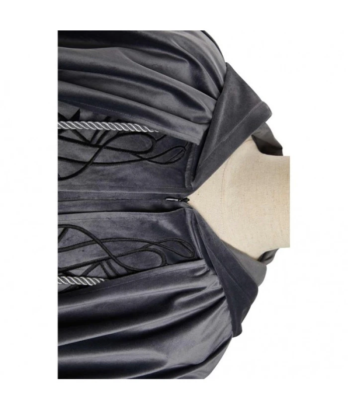 Adult Grey Long Robe Cloak Mistery Witch Fantasy Halloween Costume 6 Adult Grey Long Robe Cloak Mistery Witch Fantasy Halloween Costume - Image 4