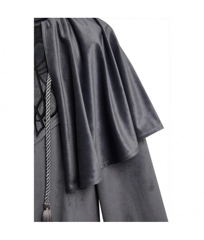 Adult Grey Long Robe Cloak Mistery Witch Fantasy Halloween Costume 8 Adult Grey Long Robe Cloak Mistery Witch Fantasy Halloween Costume - Image 6