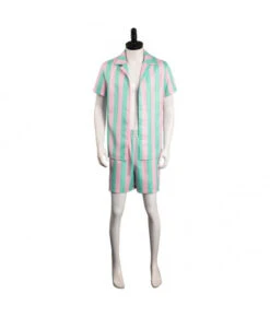 Men Blue Stripes Pastel Beach Summer Outfit