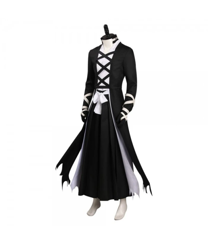 Men Strip Black Kimono Stylish Japanese Yukata Halloween Costume 4 Men Strip Black Kimono Stylish Japanese Yukata Halloween Costume - Image 2