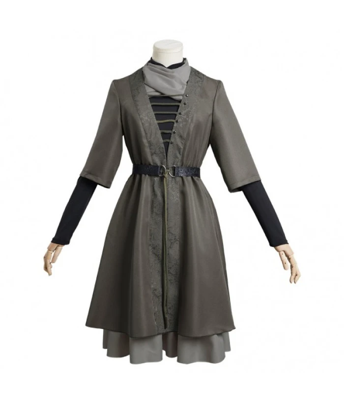 Women Medieval Fantasy Witch Wizard Hooded Cloak Fullset Halloween Costume 6 Women Medieval Fantasy Witch Wizard Hooded Cloak Fullset Halloween Costume - Image 4