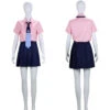 Women Pink Shirt Blue Tie School Uniform Jk Uniform Halloween Costume 2 Women Pink Shirt Blue Tie School Uniform Jk Uniform Halloween Costume -Accessories Shop minami yume gridman universe uniform halloween cosplay costume 4 700x823 1