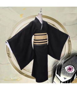 Women Black Kimono Japanese Outfit Yukata Halloween Costume -Accessories Shop nakime demon slayerkimetsu no yaiba kimono outfits halloween cosplay costume 2 700x823 1