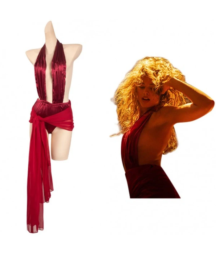 Women Red Sexy Silk Cover Halloween Costume 3 Women Red Sexy Silk Cover Halloween Costume