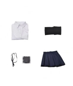Women White Shirt Skirt Suit School Uniform JK Uniform Fullset Halloween Costume