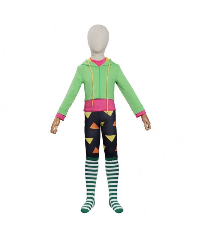 Kids Children Green Hoodie Pants Long Socks Sportswear Halloween Costume 14 Kids Children Green Hoodie Pants Long Socks Sportswear Halloween Costume - Image 12
