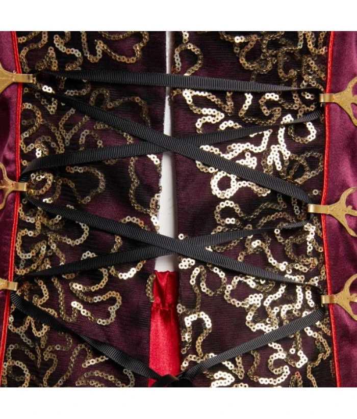 Women Medieval Fantasy Rose Gold Embroidery Palace Noble Princess Halloween Costume 8 Women Medieval Fantasy Rose Gold Embroidery Palace Noble Princess Halloween Costume - Image 6