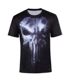 Teen Skull Printed T-shirt Outfits -Accessories Shop punisher daredevil t shirt outfits halloween cosplay costume 1 700x823 1