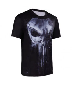 Teen Skull Printed T-shirt Outfits -Accessories Shop punisher daredevil t shirt outfits halloween cosplay costume 4 700x823 1