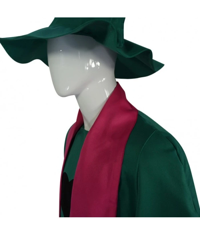 Adult Green Long Robe Heart Printed Witch Halloween Costume 4 Adult Green Long Robe Heart Printed Witch Halloween Costume - Image 2