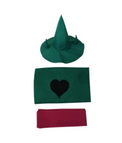 Accessories Shop 35 Adult Green Long Robe Heart Printed Witch Halloween Costume
