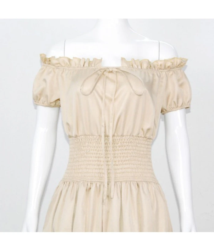 Women Renaissance Shoulder Long Dress Halloween Costume 4 Women Renaissance Shoulder Long Dress Halloween Costume - Image 2