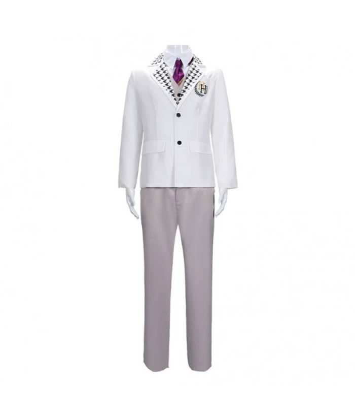 Men White Suit School Uniform Jk Uniform Halloween Costume 5 Men White Suit School Uniform Jk Uniform Halloween Costume - Image 3