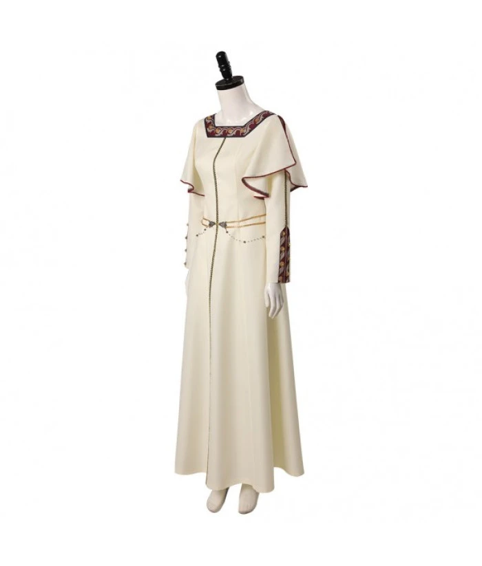 Women Medieval Fantasy Princess Palace Royal White Dress Square Collar Halloween Costume - Image 2