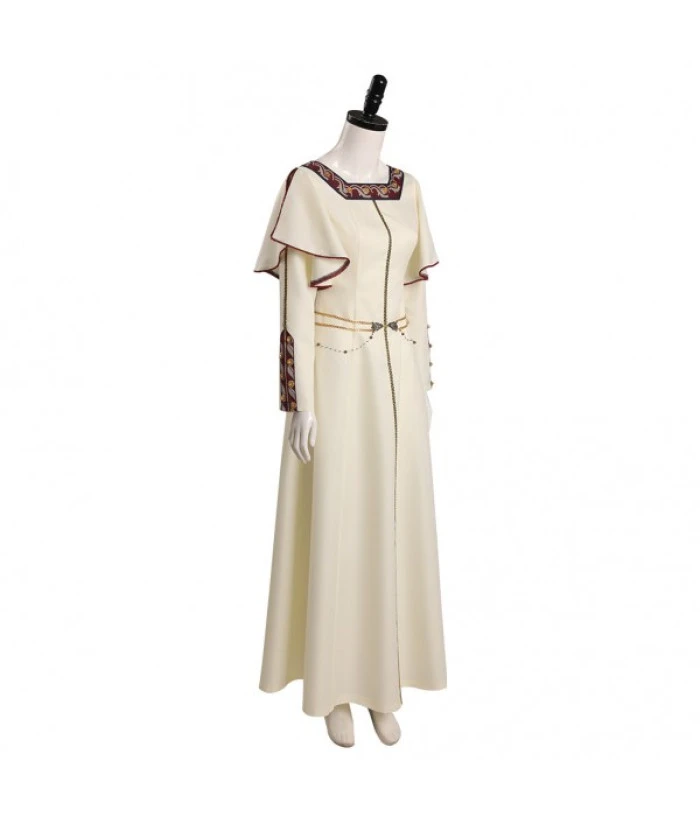 Women Medieval Fantasy Princess Palace Royal White Dress Square Collar Halloween Costume - Image 4