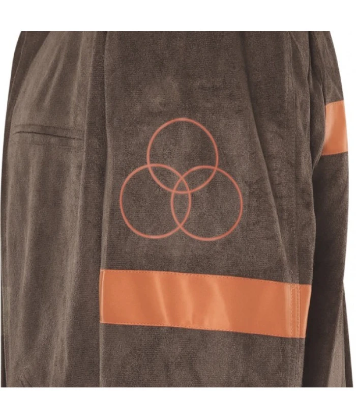 Men Brown Printed Jacket Apocalypse Style Halloween Costume - Image 6