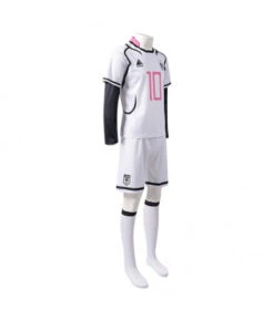 Men White No.10 Printed Soccer Team Uniform -Accessories Shop sae itoshi blue lock outfit halloween cosplay costume 2 700x823 1