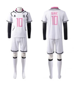 Men White No.10 Printed Soccer Team Uniform -Accessories Shop sae itoshi blue lock outfit halloween cosplay costume 7 700x823 1