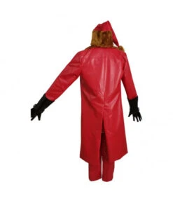 Adult Red Collar Coat Suit 2Pcs Santa Claus Role Play Christmas Special Costume