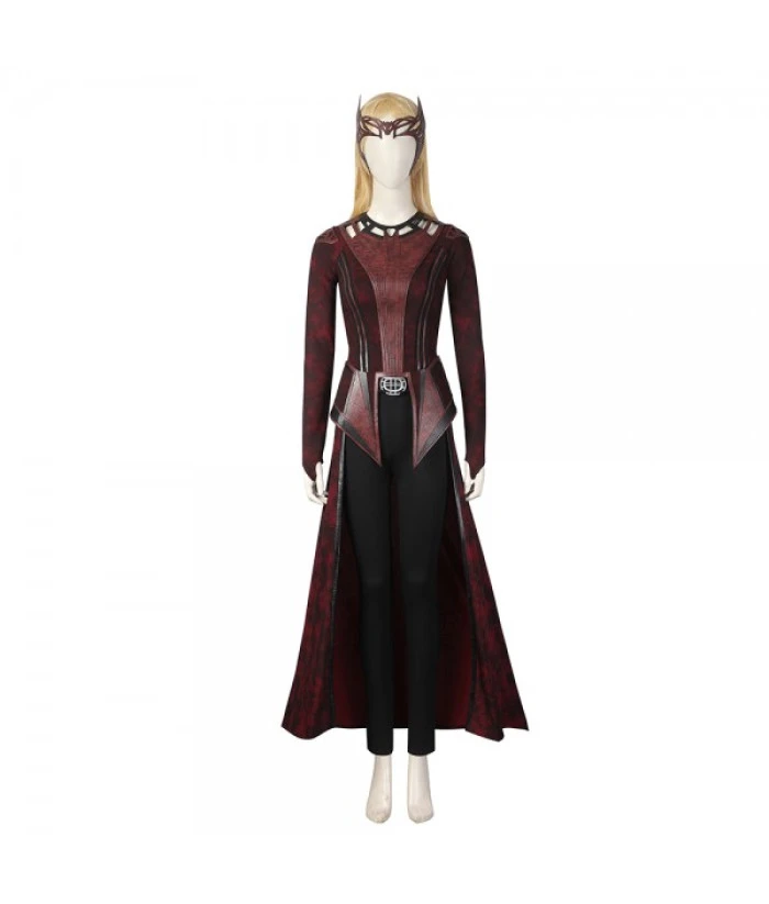 Women Red Cloak Leather Vest 6Pcs Fantasy Halloween Costume - Image 4