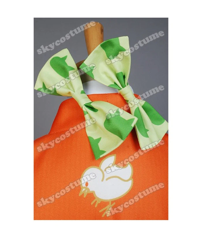 Women Orange Flower Pattern Printed Kimono Japanese Yukata Halloween Costume 5 Women Orange Flower Pattern Printed Kimono Japanese Yukata Halloween Costume - Image 3