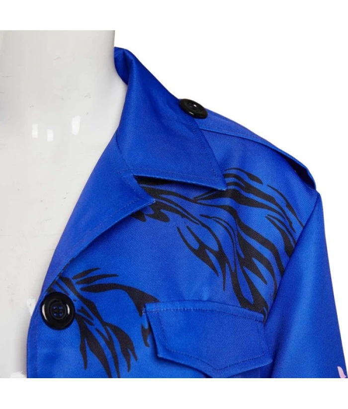 Women Blue Japanese Bakuzoku Uniform Motorcyle Gang Halloween Carnival Suit Costume 8 Women Blue Japanese Bakuzoku Uniform Motorcyle Gang Halloween Carnival Suit Costume - Image 6