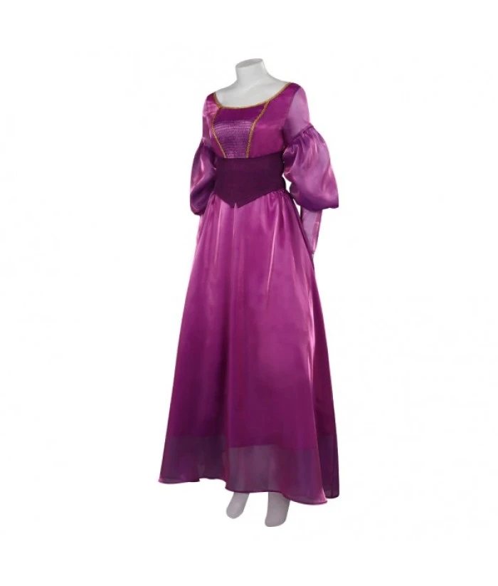 Women Dark Purple Gown Puff Sleeve Renaissance Style Halloween Costume 5 Women Dark Purple Gown Puff Sleeve Renaissance Style Halloween Costume - Image 3