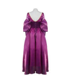 Women Dark Purple Gown Puff Sleeve Renaissance Style Halloween Costume