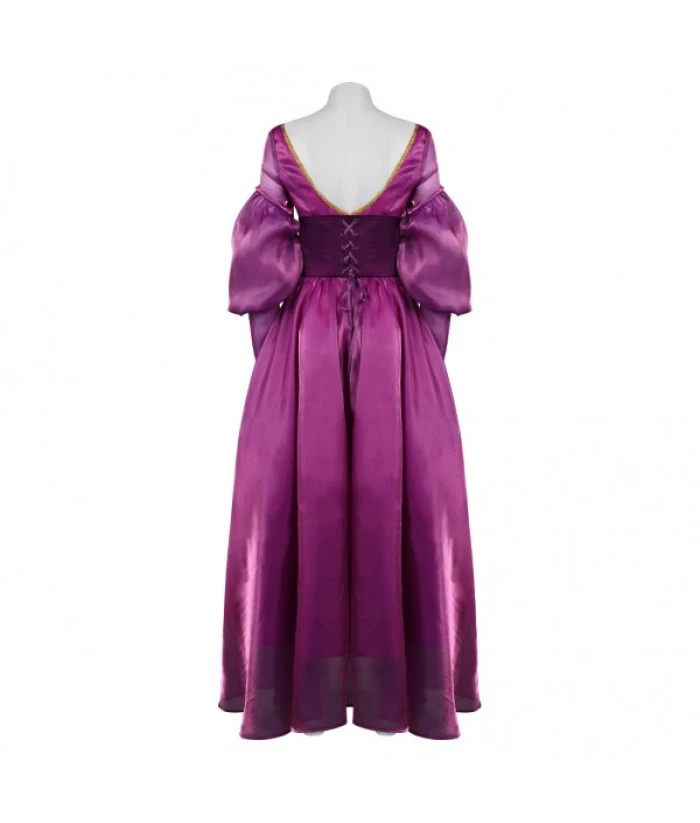 Women Dark Purple Gown Puff Sleeve Renaissance Style Halloween Costume 3 Women Dark Purple Gown Puff Sleeve Renaissance Style Halloween Costume