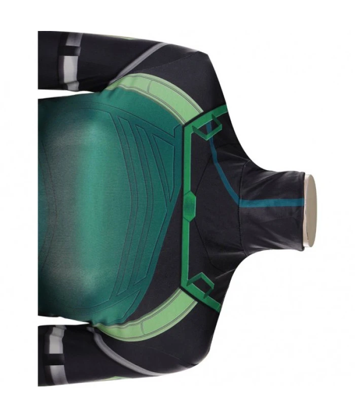 Women Green Futuristic Sci-Fi Style Jumpsuit Halloween Costume 7 Women Green Futuristic Sci-Fi Style Jumpsuit Halloween Costume - Image 5