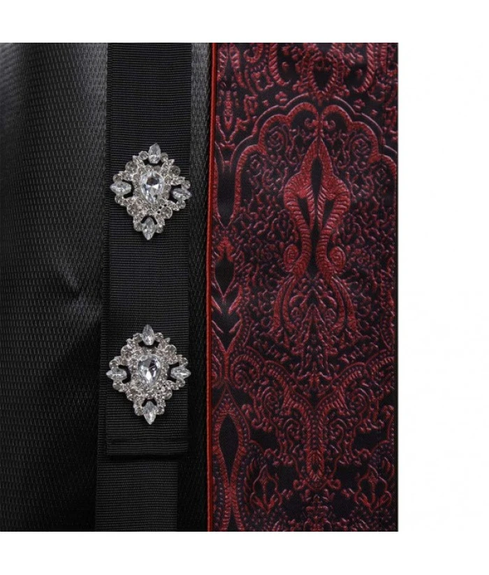 Men Medieval Fantasy King Black Leather Coat Halloween Costume 8 Men Medieval Fantasy King Black Leather Coat Halloween Costume - Image 6