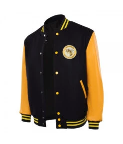Men Yellow Sleeves Black Baseball Jacket Yellowjacket Printed Sportswear -Accessories Shop yellowjackets season 2 yellowjackets mlb halloween cosplay costume 2 700x823 1