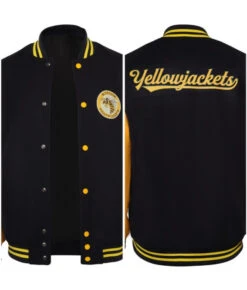 Men Yellow Sleeves Black Baseball Jacket Yellowjacket Printed Sportswear -Accessories Shop yellowjackets season 2 yellowjackets mlb halloween cosplay costume 9 700x823 1