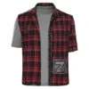 Men Red Plaid Grey Inner Top Shirt Casual Outfit -Accessories Shop zed necrodopolis zombies 3 top outfits halloween cosplay costume 1 700x823 1